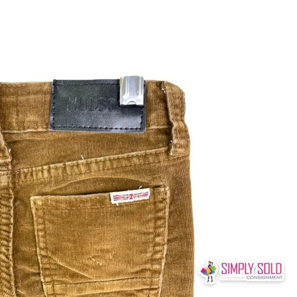 Hudson Boys 2T Brown Corduroy Pants Straight Leg Cotton Stretch Adjustable Waist